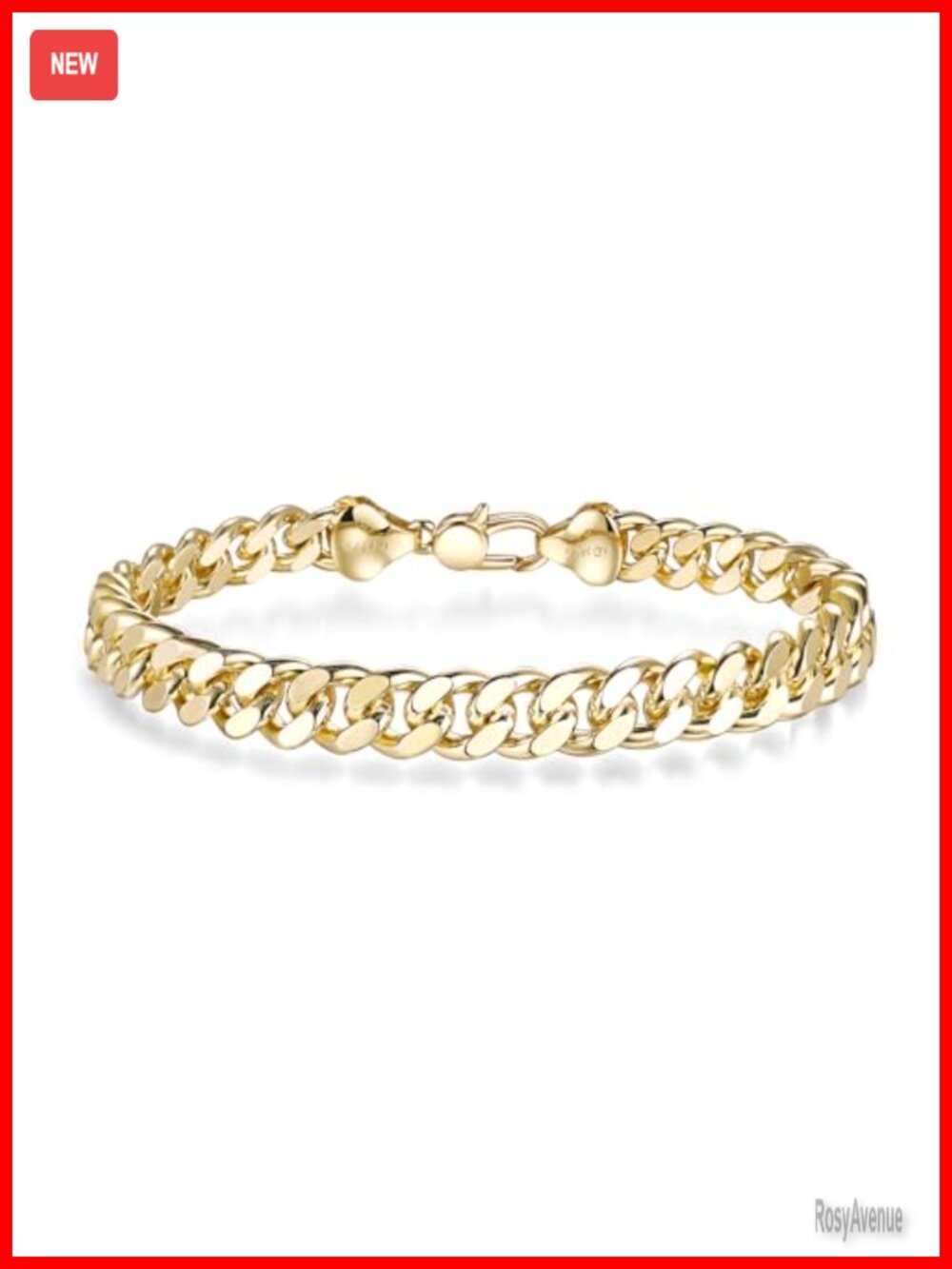 14K Gold Diamond-Cut Cuban Link Chain Bracelet 8mm Heavy Duty Secure Buckle